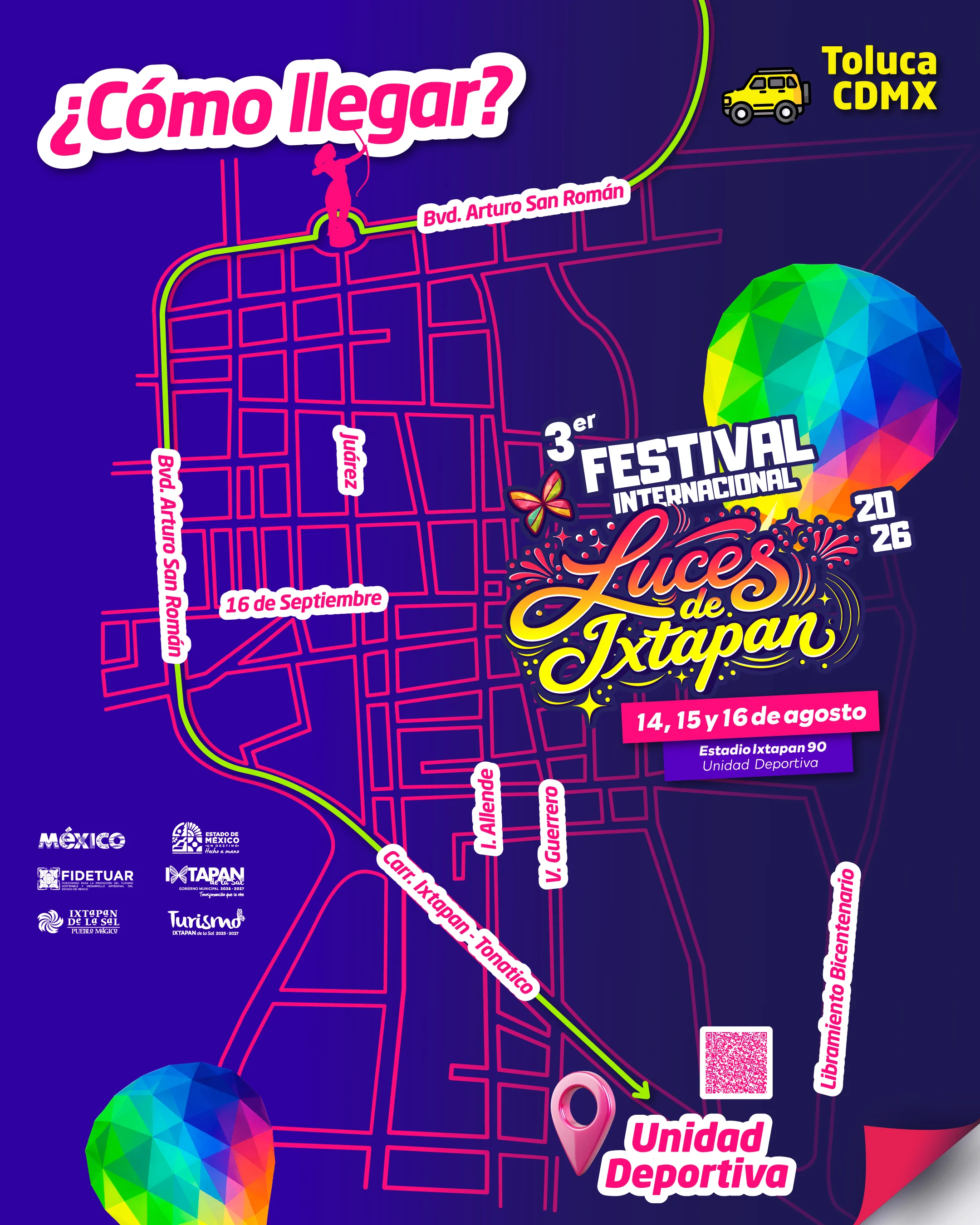 Cómo llegar al Festival Luces de Ixtapan 2026