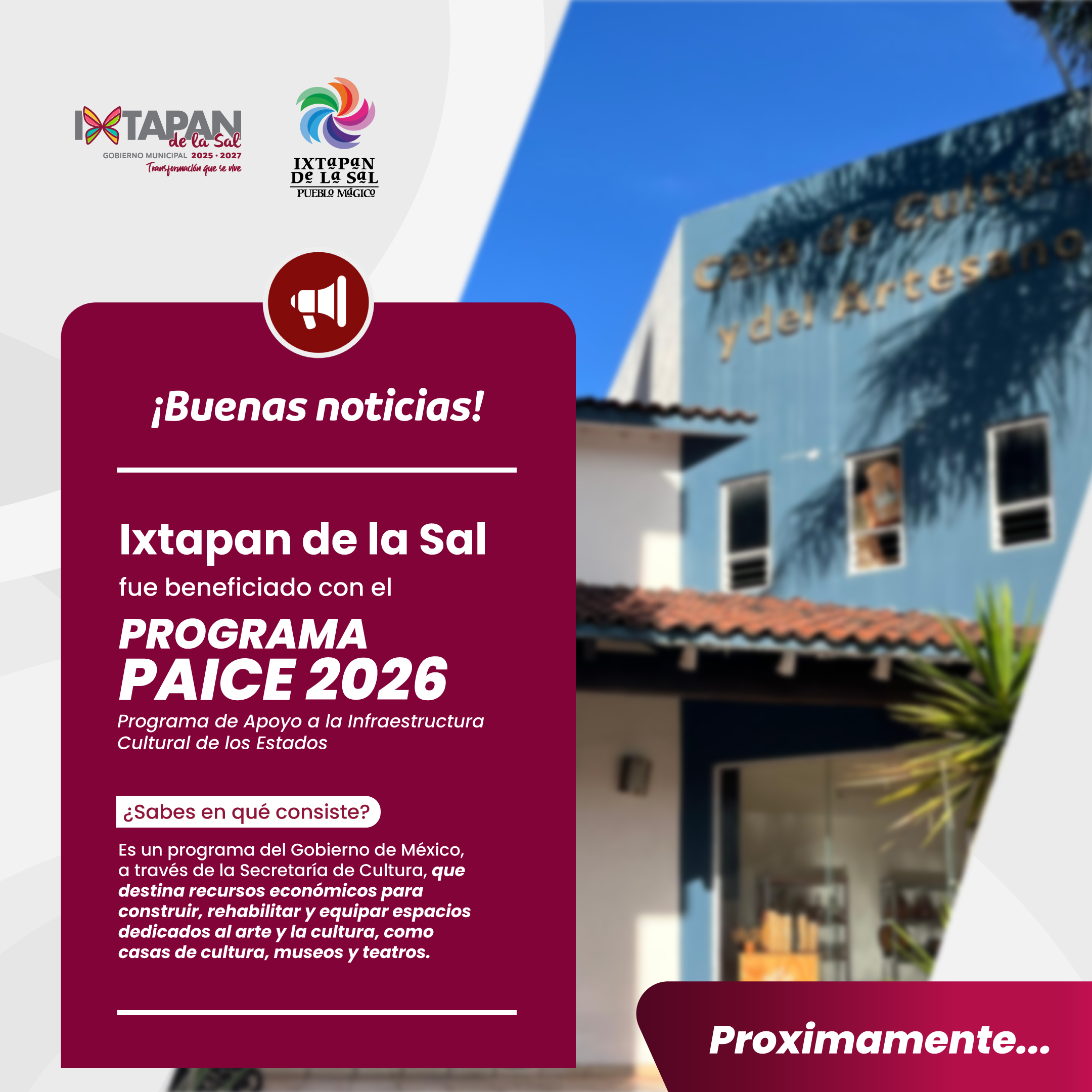 Casa de Cultura de Ixtapan de la Sal beneficiada por el PAICE 2026 - imagen 1